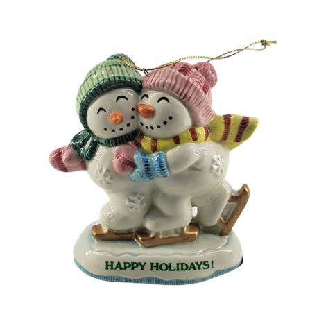 Fitz & Floyd Frosty Folks Holidays Hanging Ornament