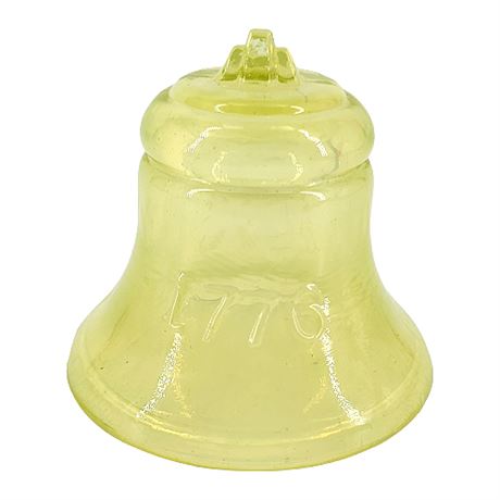 Degenhart UV Reactive Vaseline Glass Bicentennial Bell