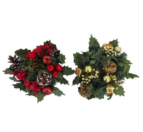 VTG Plastic & Silk Candle Decorations