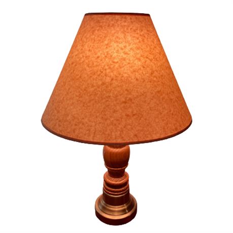 Brass & Oak Table Lamp