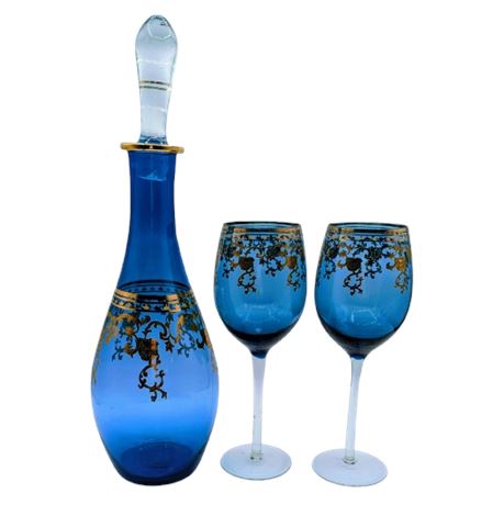 MCM Cobalt Blue Decanter Set
