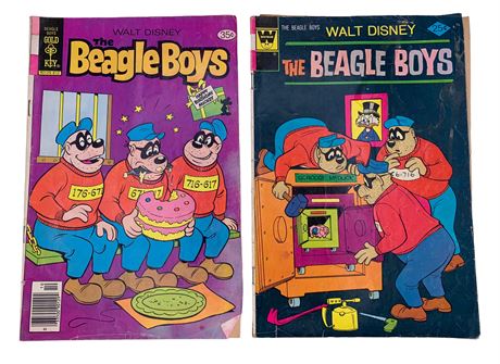Two Gold Key 25 & 35 cent Walt Disney Beagle Boys Comic Books