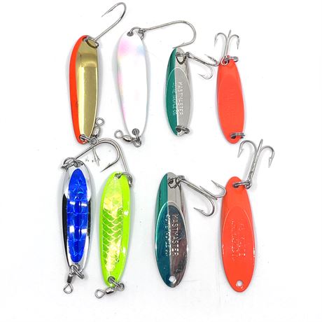 Vintage NEW Fishing Lure Lot- Luhr Jensen Krocodile Spoons & Acme Kastmaster