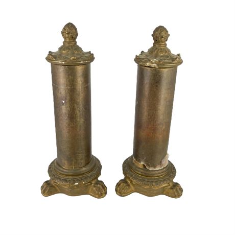 Antique Victorian Era Mica Shade Mantle Lamps