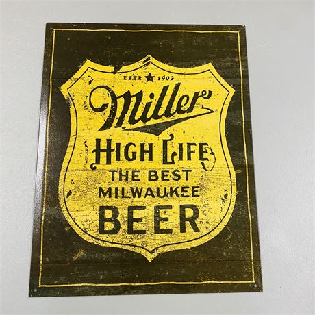 12.5x16” Miller High Life Retro Metal Sign