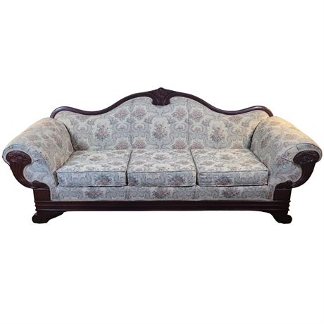 Vintage Kimball Victorian Style Carved Floral Sofa