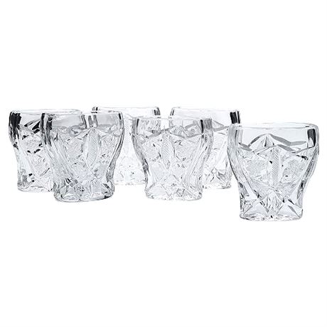 Vintage Cut Crystal Oblong Shot Glasses/Toothpick Holders/Salt Dips, Set of 6