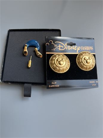 Disney clip earrings and pin lot