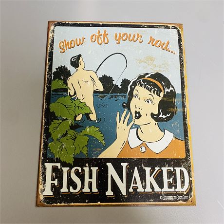 12.5x16” ‘Fish Naked’ Retro Sign