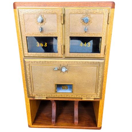 Antique Mailbox with Papers Inside No Key