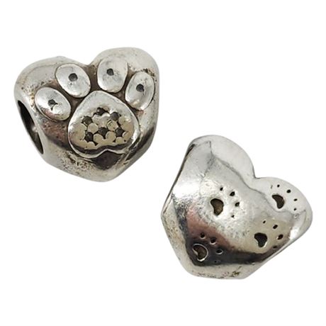 Two Genuine Pandora Sterling Silver Charms