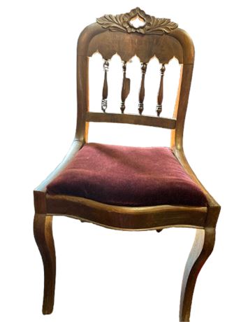 Vintage chair with velvet seat