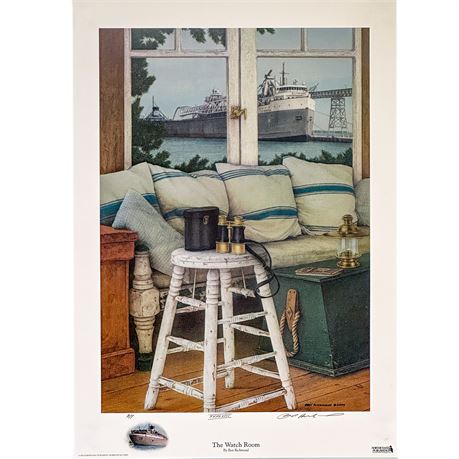 Lithograph Print of the Painting "The Watch Room" by Artist Ben Richmond