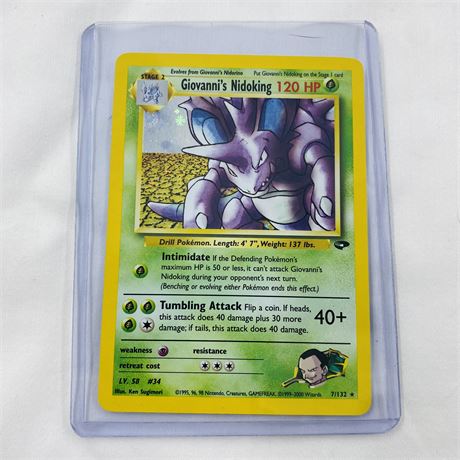 Pack Fresh 1999 1st Edition Pokémon Giovanni’s Nidoking Holo
