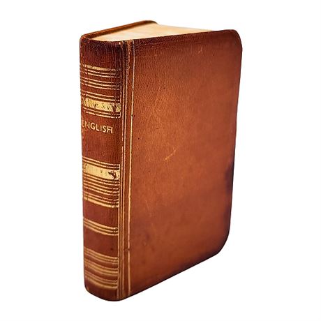 Miniature Antique Leather Bound English Dictionary