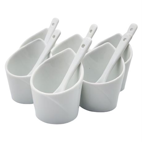 Pier 1 Imports Tasting Party Ceramic Sauce Cups & Spoons
