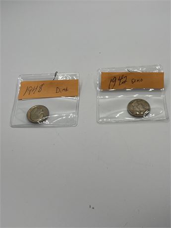 1948 and 1942 dimes