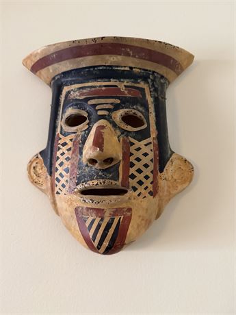 Vintage Hand Painted Wood Mask
