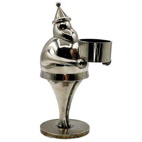 Pottery Barn Silver-Plated "Santa Baby" Votive Holder