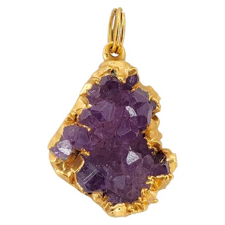 Artisan Made Natural Amethyst Crystal Cluster Pendant