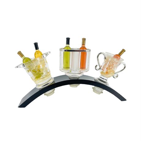 Set of Three Acrylic Gem Bottle Stoppers