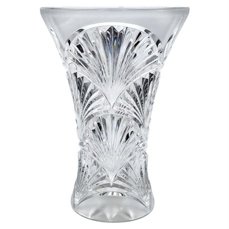 Unmarked Vintage Crystal Fan Flower Vase