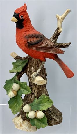 8.5” Vintage Ethan Allen Bisque Cardinal & Oak Figurine