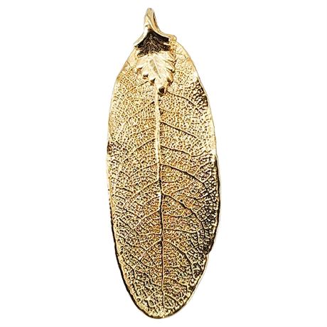 Vintage Gold Tone Leaf Pendant