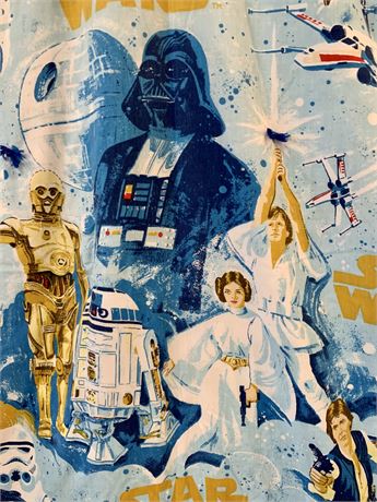 1970s STAR WARS Handmade 62” x 76” Outer Space Bedspread