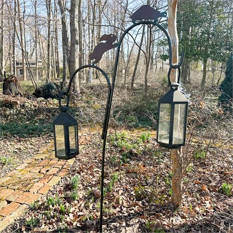 Lot of Various Metal Garden Decor and Plant Hooks
