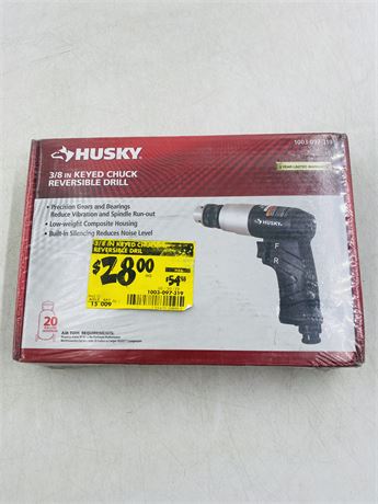 New Husky 3/8 Keyed Chuck Reversible Drill