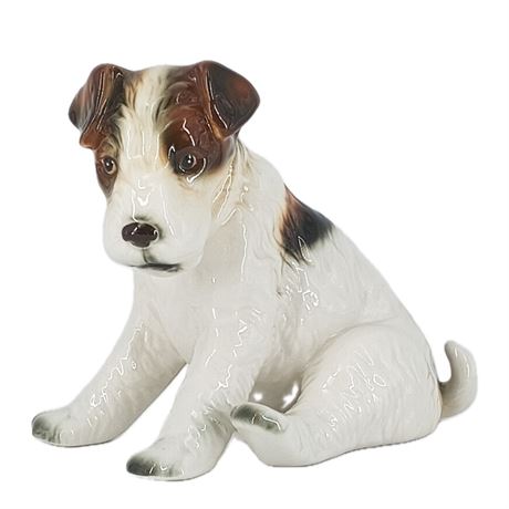1950s Josef Originals Wire Hair Fox Jack Russell Terrier Porcelain Figurine