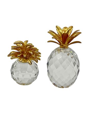 Crystal Pineapples with Gold Plated Tops