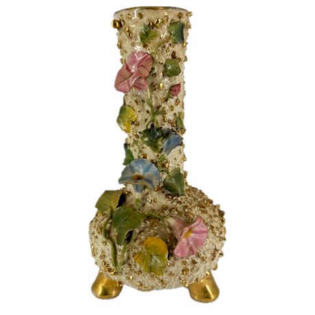 Antique CAP Co Popcorn Pottery Morning Glory Vase