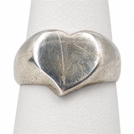 Vintage Sterling Silver Heart Ring