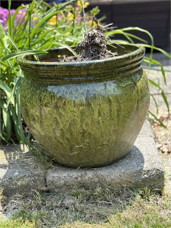 Large Green Planter (first of two available) 15"H x 19" W