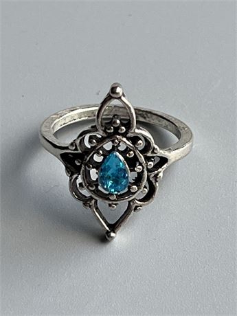 Tourmaline silver ring