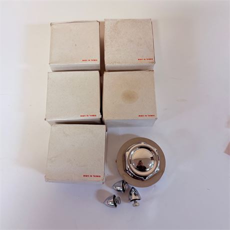 5 NOS Chrome Spiked Fuel Caps