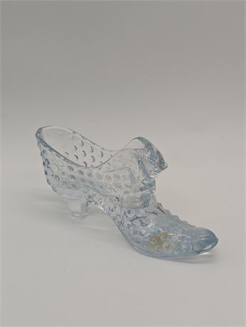 Fenton Shoe Clear Glass Slipper Shoe Marked
