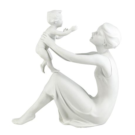 Vintage Signed Kaiser Mother & Child Bisque Porcelain Figurine