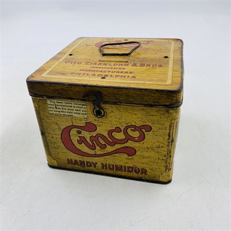 Vintage Cinco Handy Humidor Tin