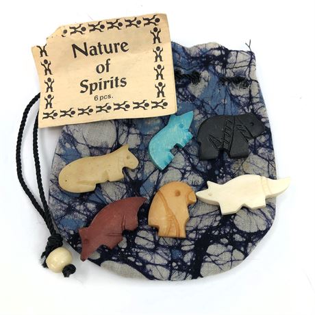 Vintage Carved Stone Fetishes Nature of Spirits 1994