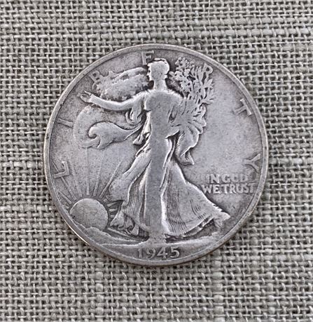 Nice 1945 S Walking Liberty Half Dollar 90% Silver US Coin