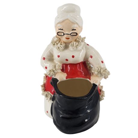 Mrs. Claus w/ Toy Bag Ceramic Figurine