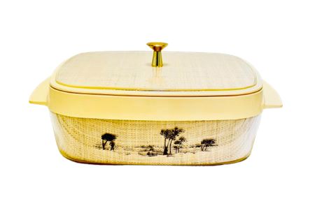1960's Thermo-Serv Casserole Dish - Raffia Beach Motif