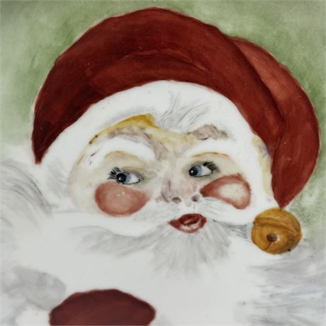 Vintage Hand Painted Santa Plate