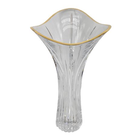 Gold Rimmed Crystal Vase