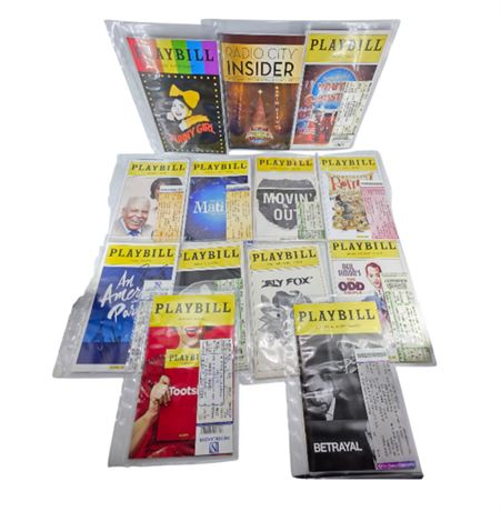 Lot of 13 Broadway Playbills in Binder