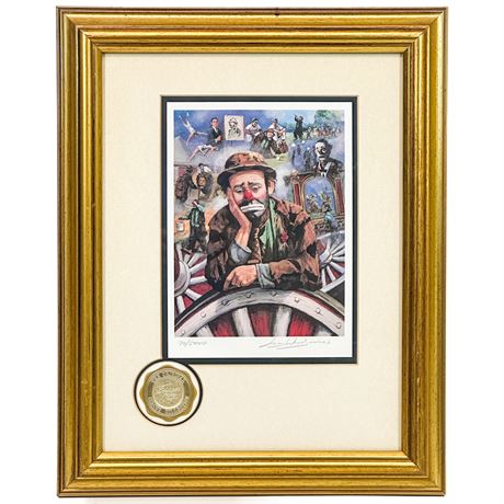Framed and Signed Lithographic Print "Remember When" by Emmett Kelly