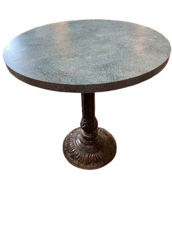 Enamel top cast-iron base ice cream style table
